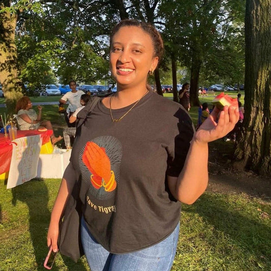 Save Tigray Distressed Prayer Hands Unisex T-Shirt: 100% of Proceeds Donated to Ahwatna