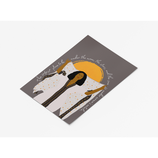 The Safest Place To Be Under The Moon, The Stars, And The Sky, Is Under Mama's Netela (8x10) Art Print