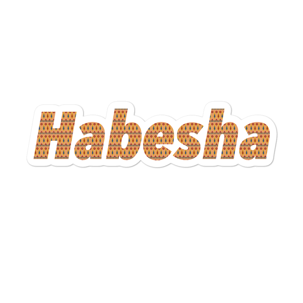 Habesha Pride Sticker | Ethiopian Eritrean Stickers | Shop our original art, greeting cards, coffee mugs, stickers, hats, shirts and crewnecks all inspired by our Eritrean and Ethiopian-American perspectives, experiences, and points of view. Perfect Habesha Gift